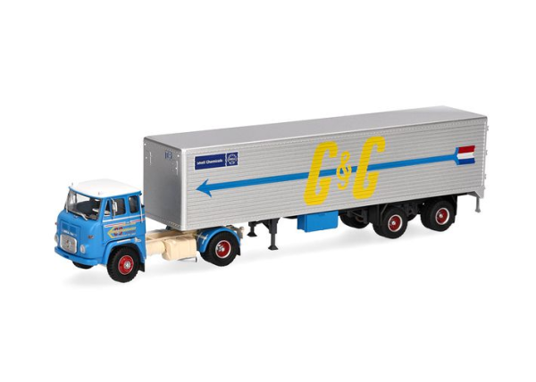 HERMS87MBS026222 - SCANIA Vabis LB 76 4x2 con rimorchio a 2 assi GOEDKOOP e DE GEUS - 1