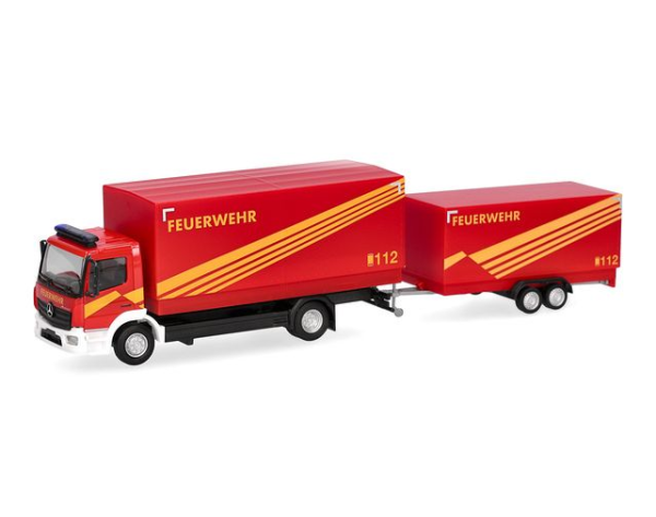 HER321266 - MERCEDES BENZ Atego 2013 con rimorchio dei vigili del fuoco a 2 assi GW Logistik - 1