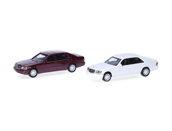 HER012751-004 - MERCEDES BENZ Classe S W140 rossa e grigia - 2 pezzi da assemblare - 1