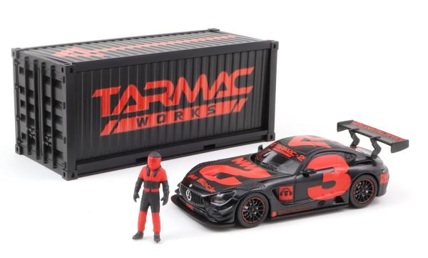 T64-008-4A3R - MERCEDES AMG GT3 #3 2018 con contenitore e statuetta Rouge et noir - 1