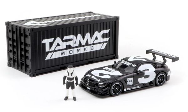 T64-008-4A3W - MERCEDES AMG GT3 #3 2018 con contenitore e statuetta Noir et Blanc - 1