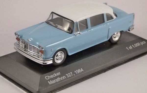 WBX202 - CHECKER Marathon 327 1964 tettuccio bianco cielo azzurro - 1
