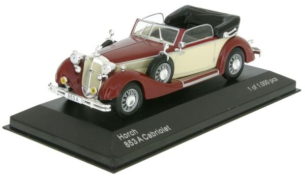 WBX258 - HORCH 853A decappottabile 1938 rossa e beige - 1