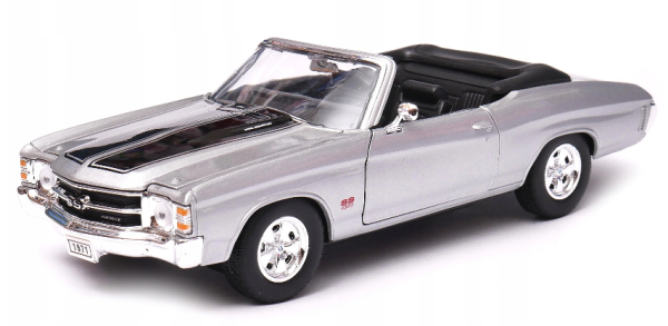WEL22089WA - CHEVROLET Corvette SS 454 1971 decappottabile aperta grigia con strisce nere - 1