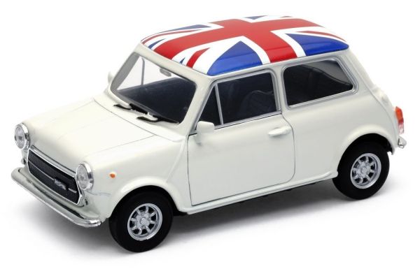 WEL22496UK-W - MINI COOPER 1300 bianca con bandiera inglese sul tetto - 1