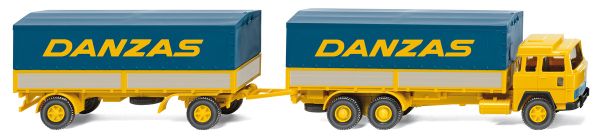 WIK047501 - Portatelone MAGIRUS 235D 6x4 con rimorchio telonato a 2 assi a cassone Danzas - 1