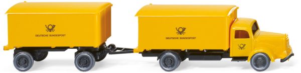 WIK055001 - Camion furgonato MERCEDES BENZ L5000 4x2 con rimorchio furgone rigido a 2 assi Deutsche Bundespost - 1