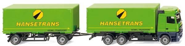 WIK057311 - Portapacchi rigido MERCEDES BENZ Actros 6x4 con rimorchio a cassone rigido Hansetrans a 2 assi - 1