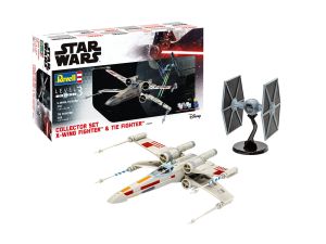 REV06054 - Set da Collezione X-Wing Fighter + TIE Fighter STAR WARS con dipinto da assemblare