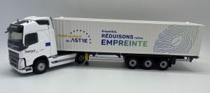 ELI118177 - VOLVO FH 4x2 con rimorchio portacontainer 3 assi e container - PTS DUFOUR ASTRE