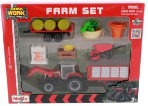 MST12564-A - Set MASSEY FERGUSON 8S.265 con cargador, remolque, plataforma para paja y accesorios