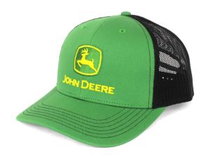 JA1308-3346-GRBK - Cappuccio verde JOHN DEERE con parte posteriore in rete nera