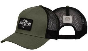 MC13080622OV - Cappellino John Deere color kaki con retro in rete nera