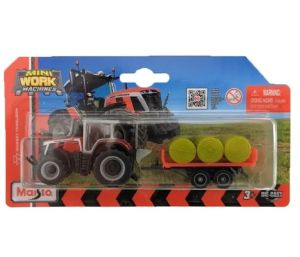 MST15590-D - MASSEY FERGUSON 8S.265 con plataforma y empacadora de pacas redondas, en blíster