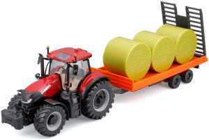 BUR31687 - CASE IH Optum 300 CVX con pianale e balle di paglia a frizione