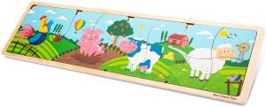 NCT10450 - 4 in 1 puzzle di legno animali della fattoria