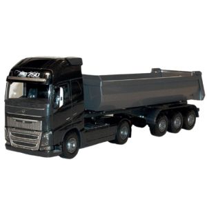 EMEK22353 - VOLVO FH16 4x2 nero con cassone ribaltabile a 3 assi