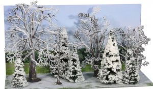 HEK2101 - 10 Alberi e abeti innevati 7-14 cm