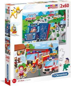 CLE21602 - Puzzle 2x60 pezzi Veicoli di emergenza