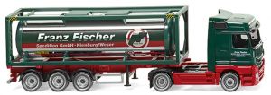 WIK053603 - MERCEDES Actros 4x2 con rimorchio a 3 assi e container cisterna da 30 piedi FRANZ FISCHER SPEDITION