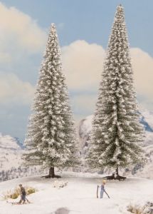 NOC21966 - 2 alberi di Natale innevati da 18 e 20 cm