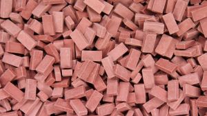 JUW23030 - Lotto di 2000 mattoncini rossi in miniatura dimensioni di un mattone lunghezza 8 mm x profondità 4 mm x altezza 1 mm