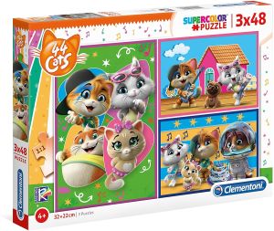 CLE25239 - Puzzle 3x48 Pezzi 44 gatti