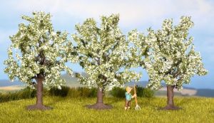 NOC25511 - 3 Alberi da frutto fioriti bianchi 4;5 cm