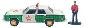 GREEN30564-F - Ford Crown Victoria Ltd del 1981 con auto della polizia, appartenente alla collezione natalizia 2025, ancora nella sua confezione originale.