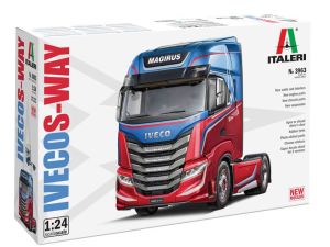 ITA3963 - IVECO S-Way 4x2 Rosso e Blu MAGIRUS Da assemblare e dipingere