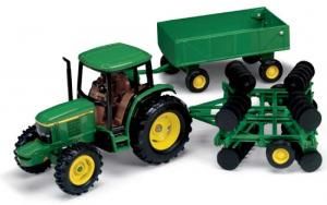 ERT15489 - JOHN DEERE 6410 con erpice e rimorchio