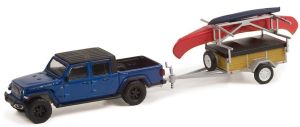 GREEN32240-C - JEEP Gladiator Texas 2021 con rimorchio e canoe della serie HITCH & TW in blister