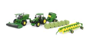 ERT45931 - Set per fienagione JOHN DEERE - ranghinatore W235R - trattore 7R 250 pressa per balle 561R