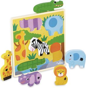 VIL4628 - Puzzle di legno 6 pezzi Animali della savana