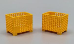 MSM5471/03 - 2 Scatole per pallet in rete metallica gialla - L.24 x P.16 x H.19,4 mm