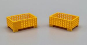 MSM5471/04 - 2 Scatole portapallet gialle in rete metallica a mezza altezza - L.24 x P.16 x H.10.3 mm