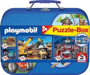 SCM55599 - 4 PLAYMOBIL Box Puzzle 60 e 100 pezzi blu