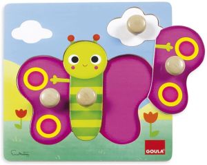 GOA53051 - Puzzle in legno a 3 pezzi con farfalle