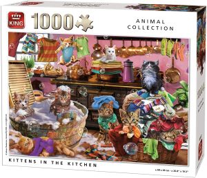 KING55847 - Puzzle da 1000 pezzi Gattini in cucina