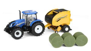 ERT61029 - NEW HOLLAND T6.175 con pressa per balle rotonde 561 e 3 balle