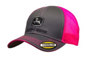 MC63080418CH - Cappellino grigio con retro in rete rosa, JOHN DEERE per bambini