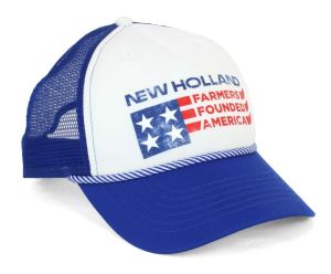 696120 - Cappellino NEW HOLLAND blu e bianco con retro in rete