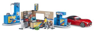 BRU62111 - Benzina e stazione di lavaggio con personaggi e accessori