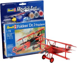 REV64116 - Set modellino Fokker DR.1 Triplane con verniciatura da assemblare