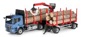 CON81233/0 - Camion MAN TGS TN 6x4 con gru di scarico e rimorchio a 1+1 assi per trasporto legname