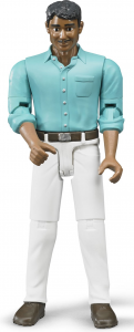 BRU60003 - Uomo con pantaloni bianchi e camicia blu Ech:1/16