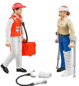 BRU62710 - Soccorritore e donna ferita con accessori