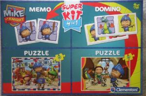 CLE08207 - Gioco 4 in 1 Memo; Domino e puzzle 2x30 Pezzi MIKE LE CHEVALIER