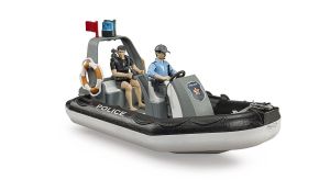 BRU62733 - Gommone della polizia con poliziotto, sommozzatore e accessori