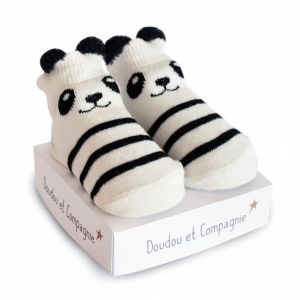 DC3705-02 - Calzino neonato con orecchie piccole - Panda
